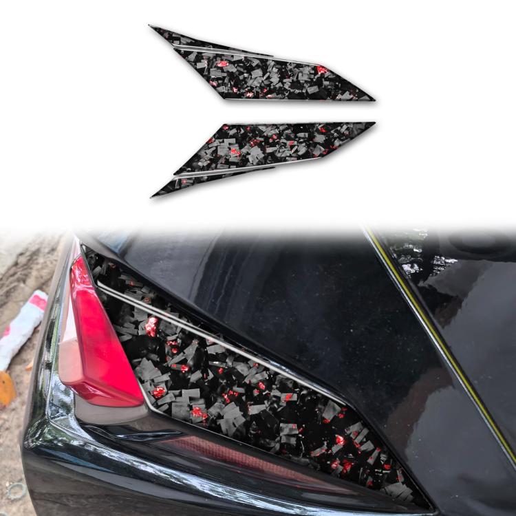 

4pcs/Set Forged Gold Foil Carbon Fiber Car Taillight Sides Decorative Sticker for Chevrolet Corvette C8 2020-, Left and Right Driver(Red)