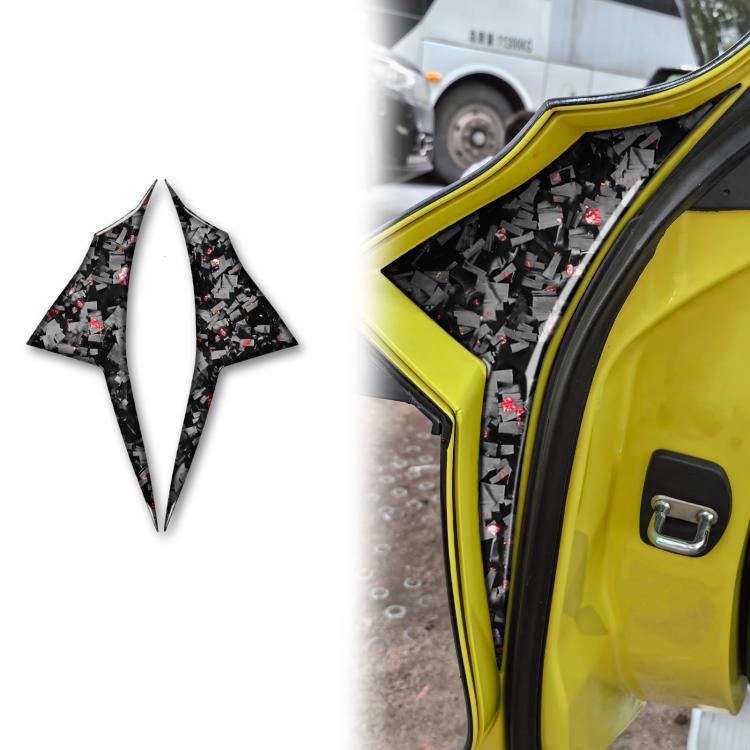 

2pcs/Set Forged Gold Foil Carbon Fiber Car Inside Door Decorative Sticker for Chevrolet Corvette C8 2020-, Left and Right Driver(Red)