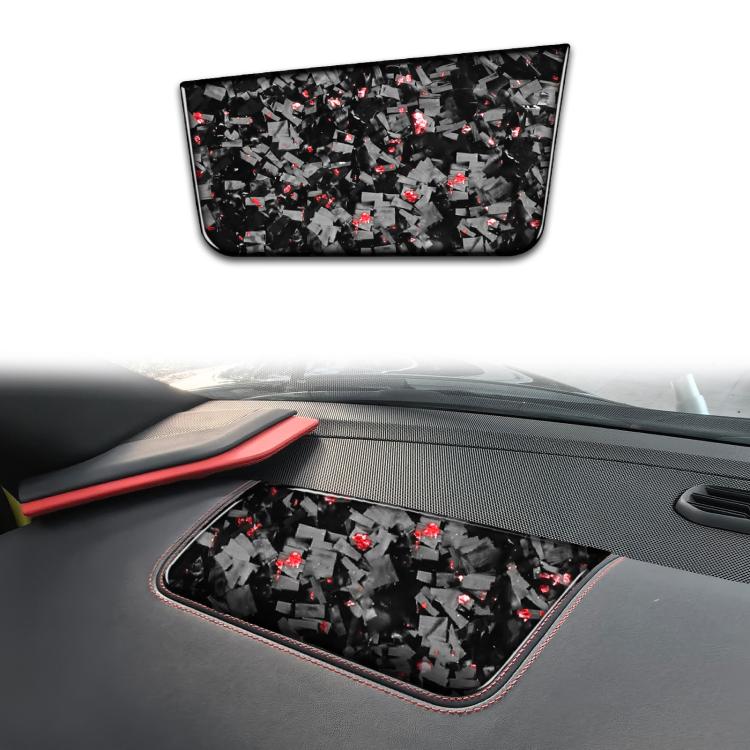 

Forged Gold Foil Carbon Fiber Car Front Passenger Seat Panel Decorative Sticker for Chevrolet Corvette C8 2020-, Right Driver(Red)
