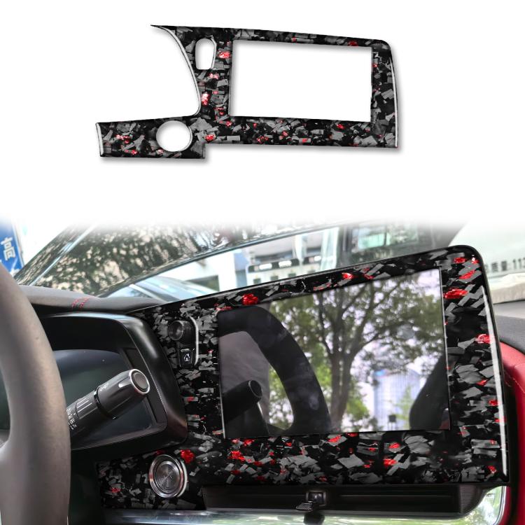 

Forged Gold Foil Carbon Fiber Car Central Control Screen Frame Decorative Sticker for Chevrolet Corvette C8 2020-, Left Driver(Red)