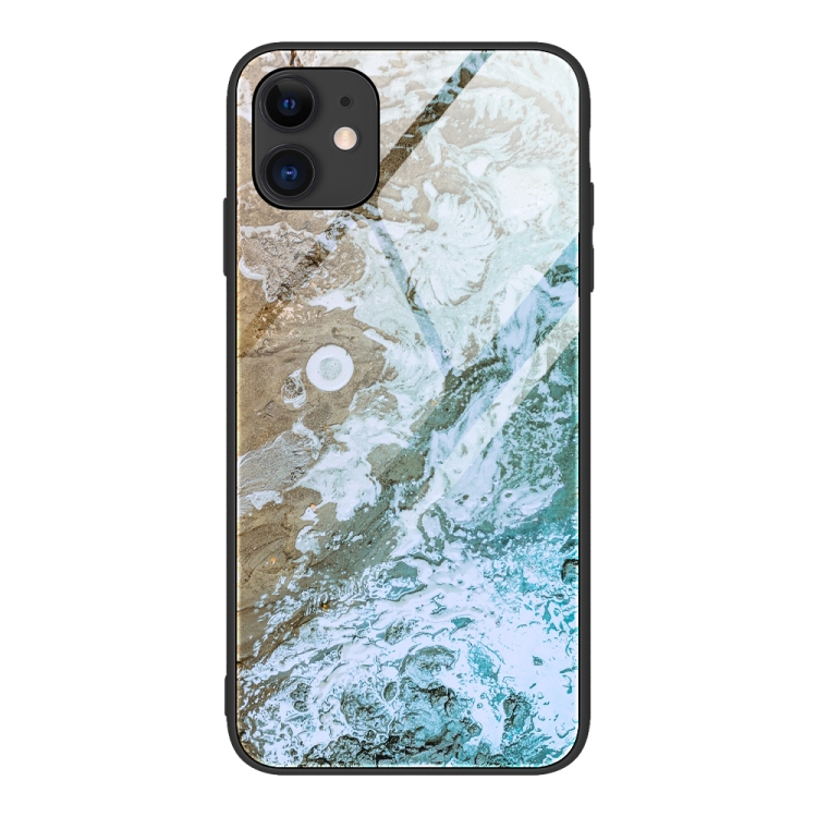 

For iPhone 12 mini Marble Pattern Glass Protective Case(DL06)
