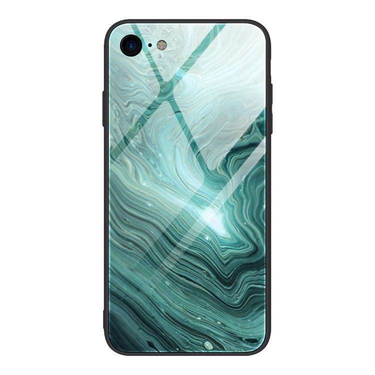

For iPhone SE 2022 / SE 2020 / 8 / 7 Marble Pattern Glass Protective Case(DL02)