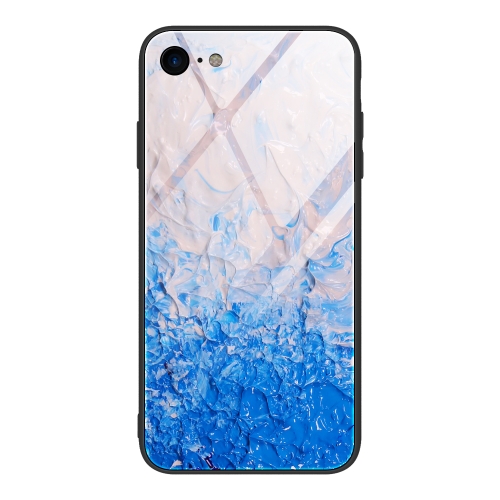 

For iPhone SE 2022 / SE 2020 / 8 / 7 Marble Pattern Glass Protective Case(DL07)