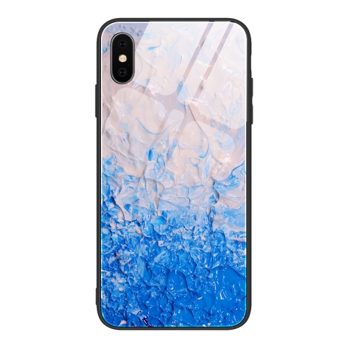 

For iPhone X Marble Pattern Glass Protective Case(DL07)