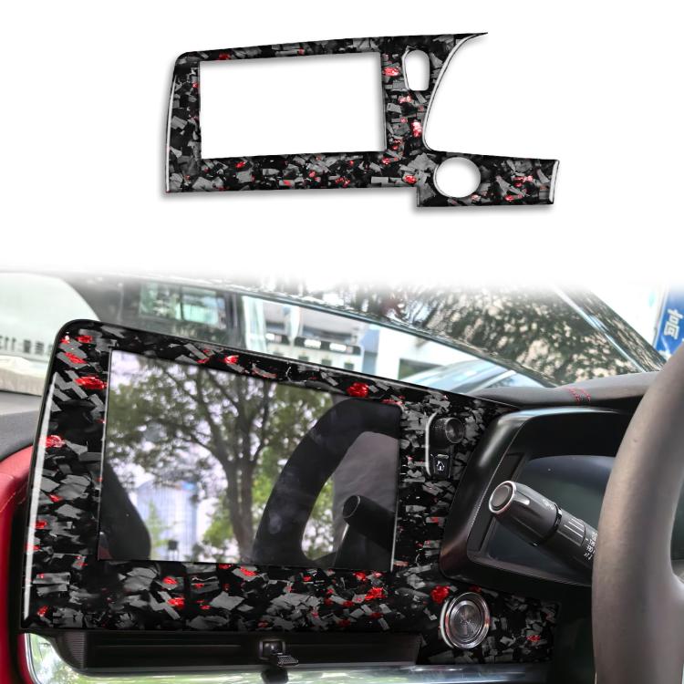 

Forged Gold Foil Carbon Fiber Car Central Control Screen Frame Decorative Sticker for Chevrolet Corvette C8 2020-, Right Driver(Red)
