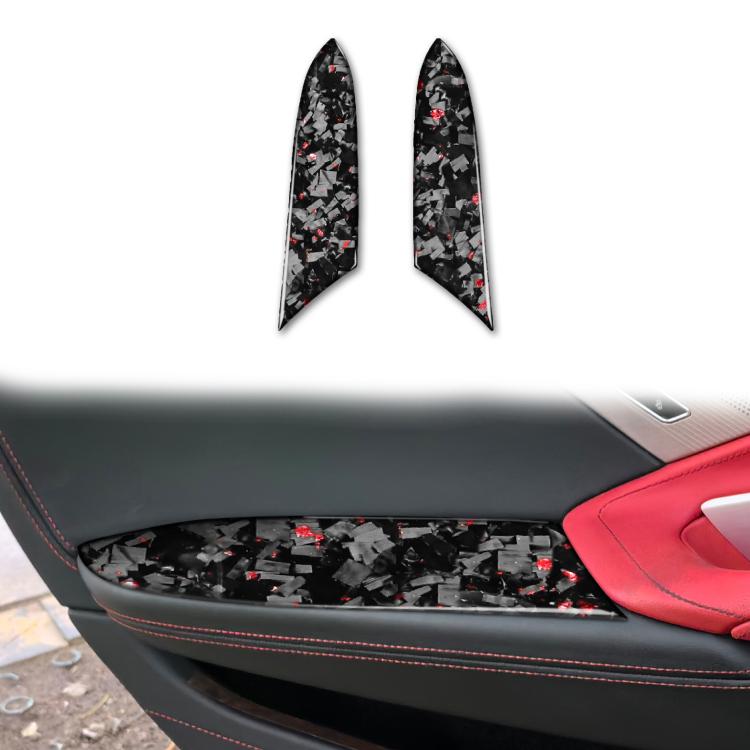 

2pcs/Set Forged Gold Foil Carbon Fiber Car Inside Armrest Panel Decorative Sticker for Chevrolet Corvette C8 2020-, Left and Right Driver(Red)