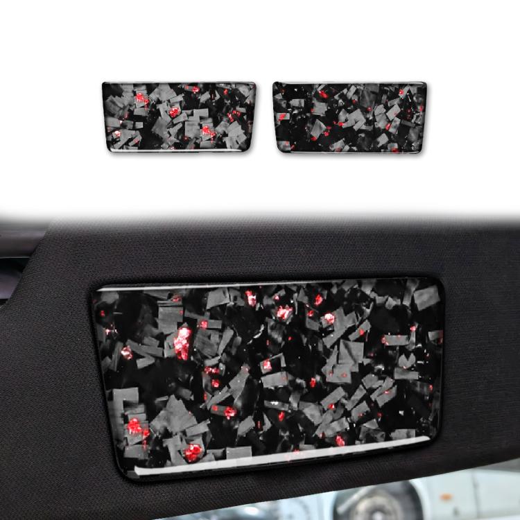 

2pcs/Set Forged Gold Foil Carbon Fiber Car Makeup Mirror Panel Decorative Sticker for Chevrolet Corvette C8 2020-, Left and Right Driver(Red)