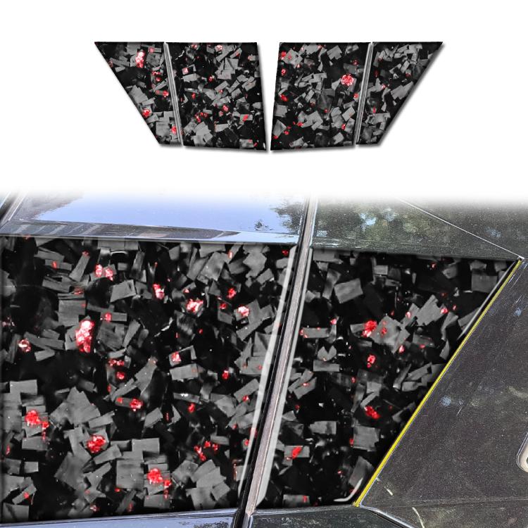 

4pcs/Set Forged Gold Foil Carbon Fiber Car Roof Camera Sides Decorative Sticker for Chevrolet Corvette C8 2020-, Left and Right Driver(Red)