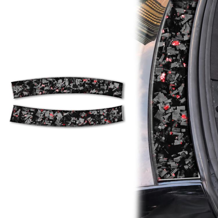 

Forged Gold Foil Carbon Fiber Car Front Roof Decorative Sticker for Chevrolet Corvette C8 2020-, Left and Right Driver(Red)