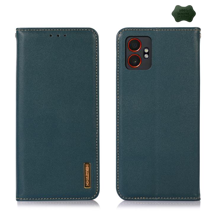 

For Samsung Galaxy XCover7 Pro KHAZNEH Nappa Top Layer Cowhide Leather Phone Case(Green)