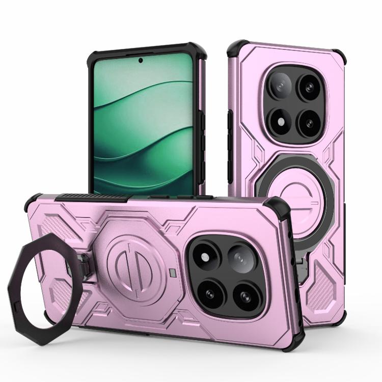 

For Redmi Note 14 Pro 5G J-20 Solid Color MagSafe Magnetic TPU+PC Phone Case(Pink)