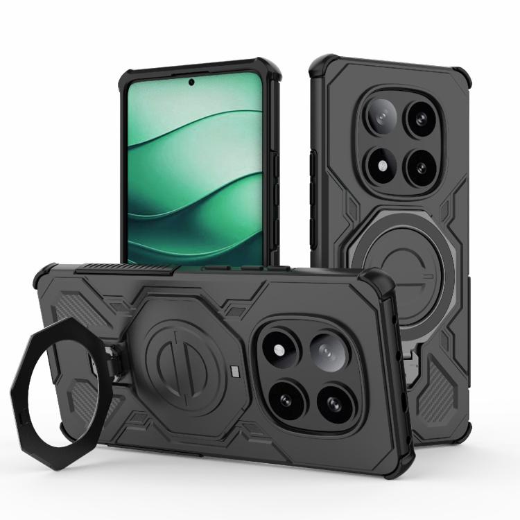

For Redmi Note 14 Pro 5G J-20 Solid Color MagSafe Magnetic TPU+PC Phone Case(Black)