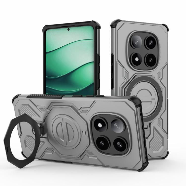 

For Redmi Note 14 Pro 5G J-20 Solid Color MagSafe Magnetic TPU+PC Phone Case(Grey)