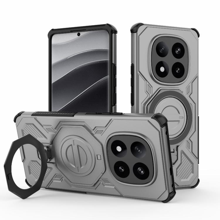 

For Redmi Note 14 Pro+ 5G Global J-20 Solid Color MagSafe Magnetic TPU+PC Phone Case(Grey)