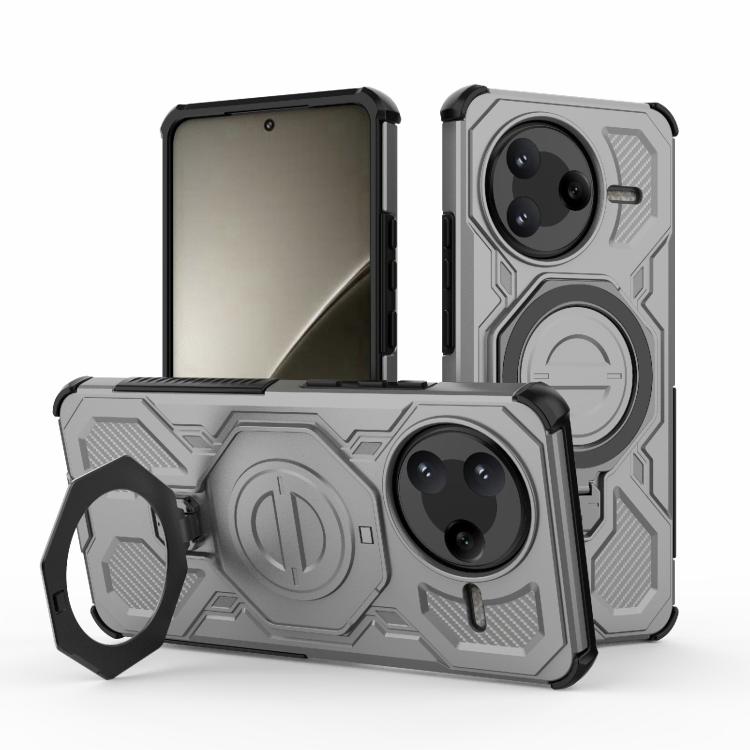 

For Redmi K80 J-20 Solid Color MagSafe Magnetic TPU+PC Phone Case(Grey)