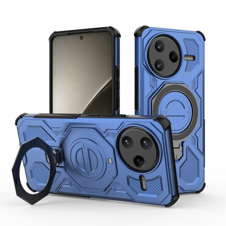 

For Redmi K80 Pro 5G J-20 Solid Color MagSafe Magnetic TPU+PC Phone Case(Blue)