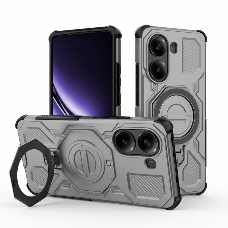 

For Redmi Turbo 4 5G J-20 Solid Color MagSafe Magnetic TPU+PC Phone Case(Grey)