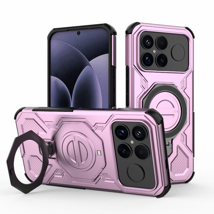

For Redmi K90 Pro Max 5G J-20 Solid Color MagSafe Magnetic TPU+PC Phone Case(Pink)
