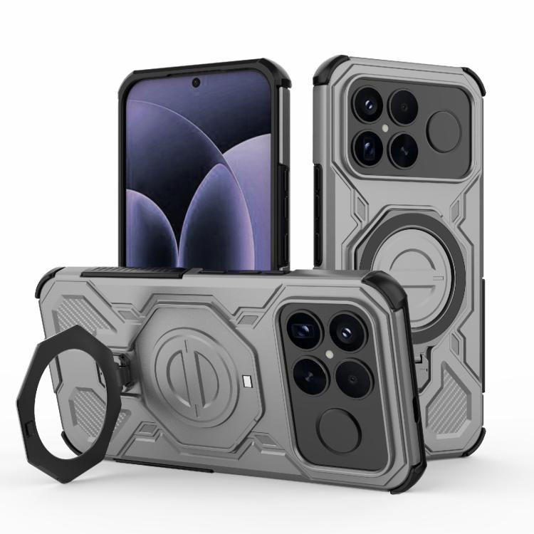 

For Redmi K90 Pro Max 5G J-20 Solid Color MagSafe Magnetic TPU+PC Phone Case(Grey)