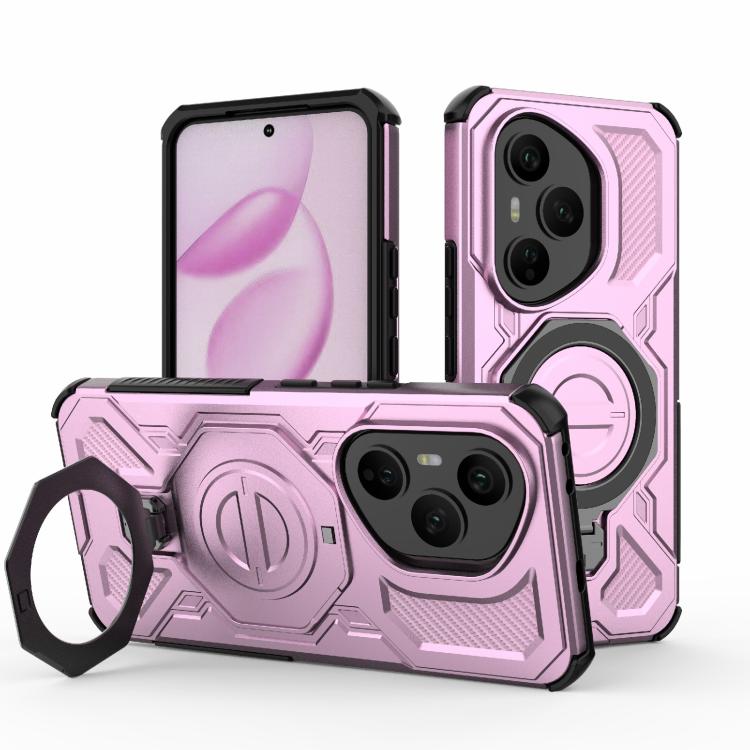 

For Honor 400 Pro 5G Global 160.8mm J-20 Solid Color MagSafe Magnetic TPU+PC Phone Case(Pink)