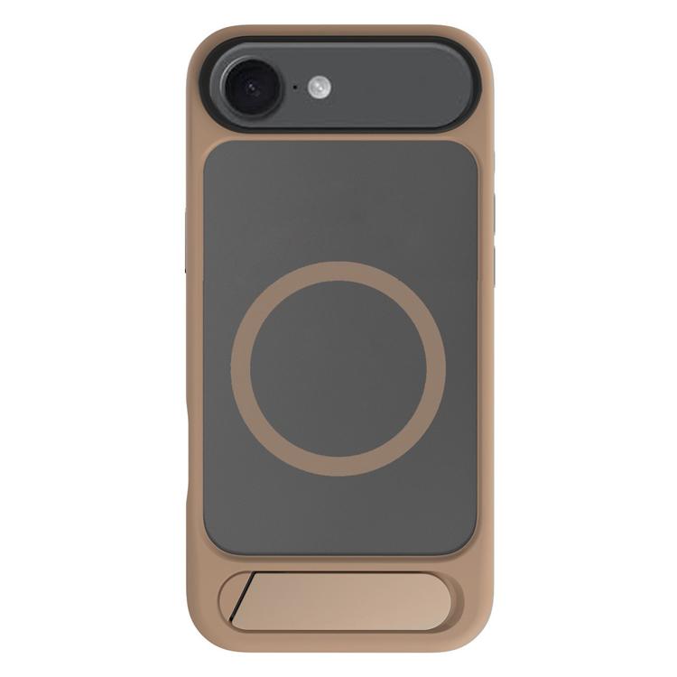 

For iPhone 17 Air Kalebol MagSafe Invisible Tilt Holder PC Hybrid TPU Case(Desert Gold)