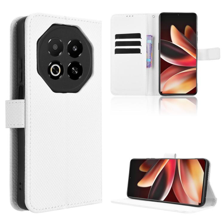 

For Meizu Note 16 5G Diamond Texture Leather Phone Case(White)