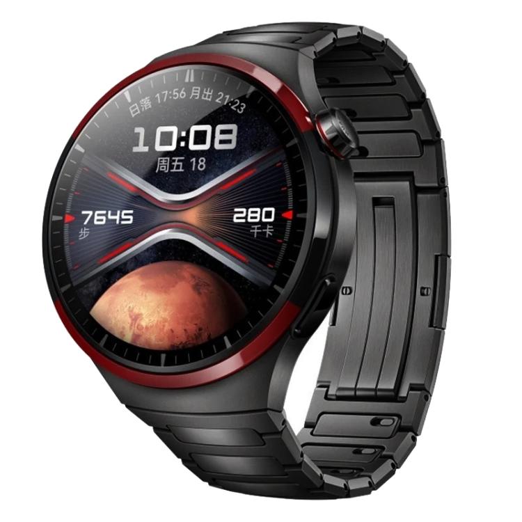 

For Huawei Watch 4 Curved I-shaped HW Buckle Titanium Alloy Watch Band(Black)