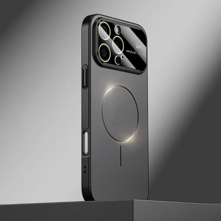 

For iPhone 16 Pro Kalebol Large Window MagSafe Frosted PC Phone Case(Black)