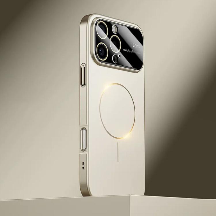 

For iPhone 16 Pro Kalebol Large Window MagSafe Frosted PC Phone Case(Titanium Color)