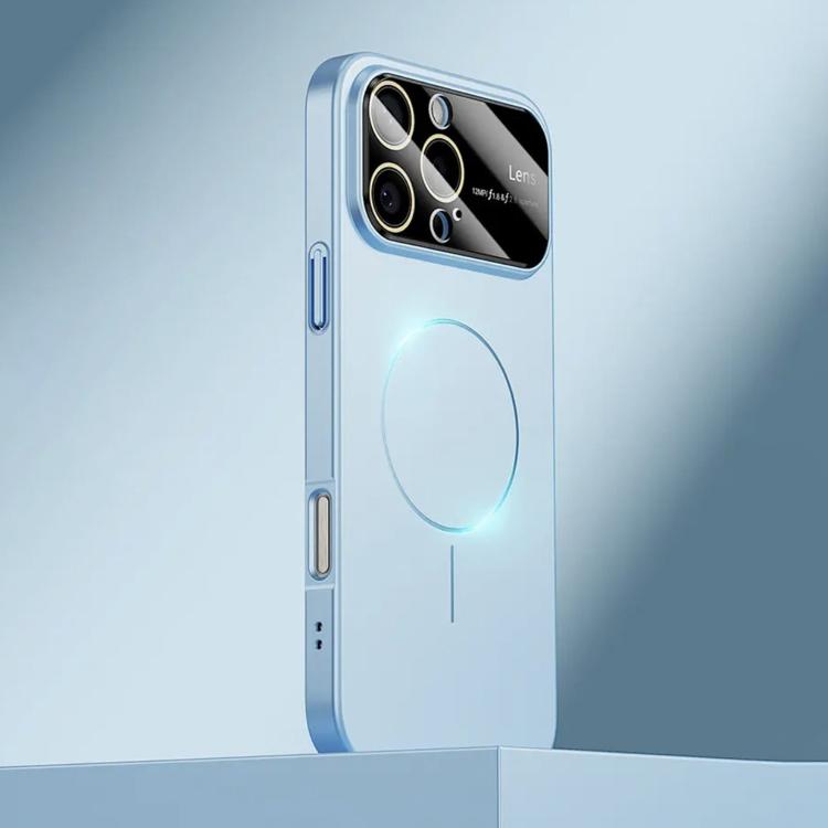 

For iPhone 16 Pro Kalebol Large Window MagSafe Frosted PC Phone Case(Sierra Blue)