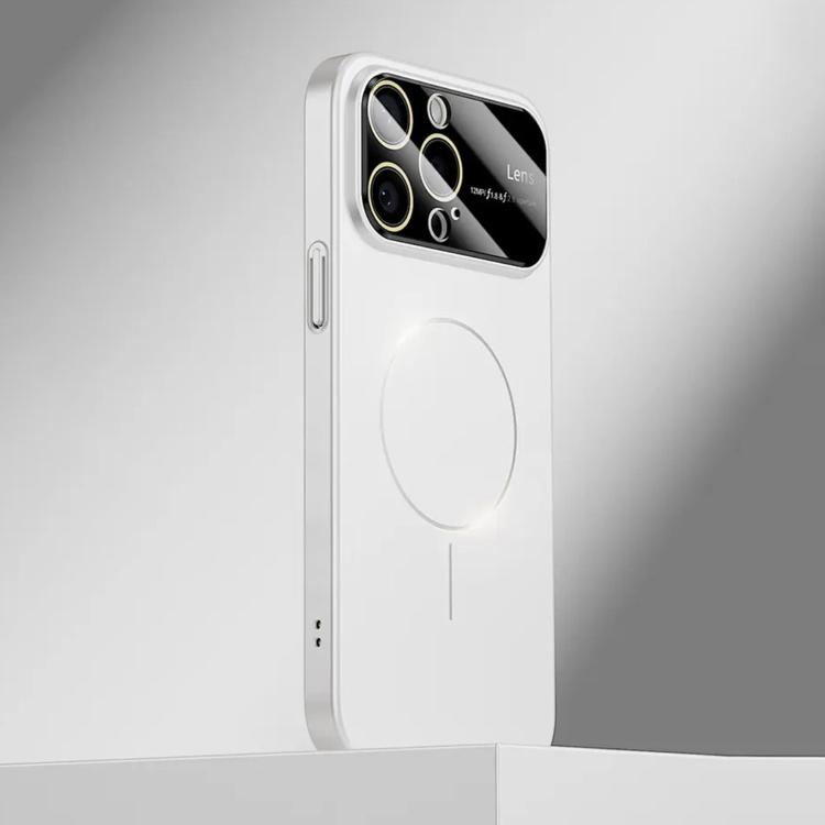 

For iPhone 15 Pro Max Kalebol Large Window MagSafe Frosted PC Phone Case(White)
