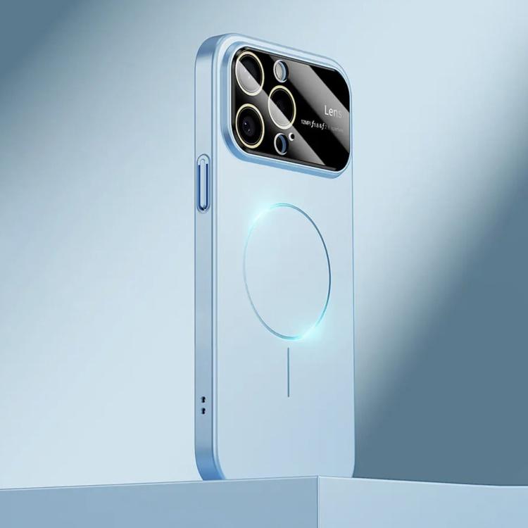 

For iPhone 15 Pro Kalebol Large Window MagSafe Frosted PC Phone Case(Sierra Blue)