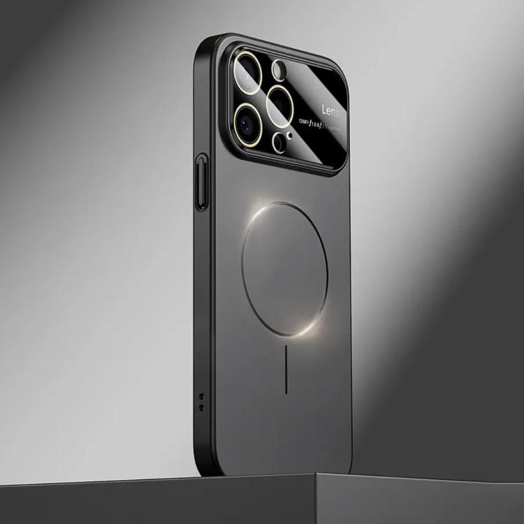 

For iPhone 13 Pro Max Kalebol Large Window MagSafe Frosted PC Phone Case(Black)