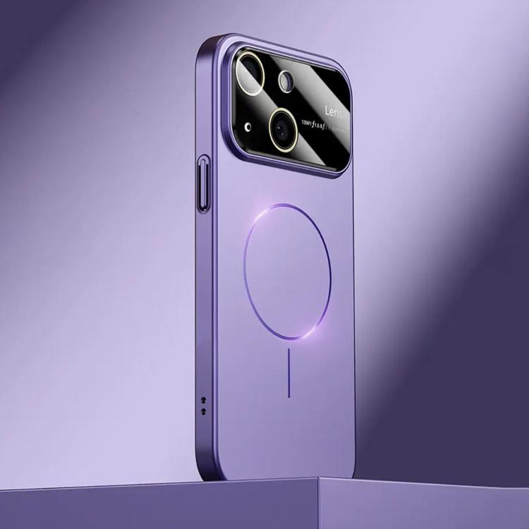 

For iPhone 13 Kalebol Large Window MagSafe Frosted PC Phone Case(Deep Purple)