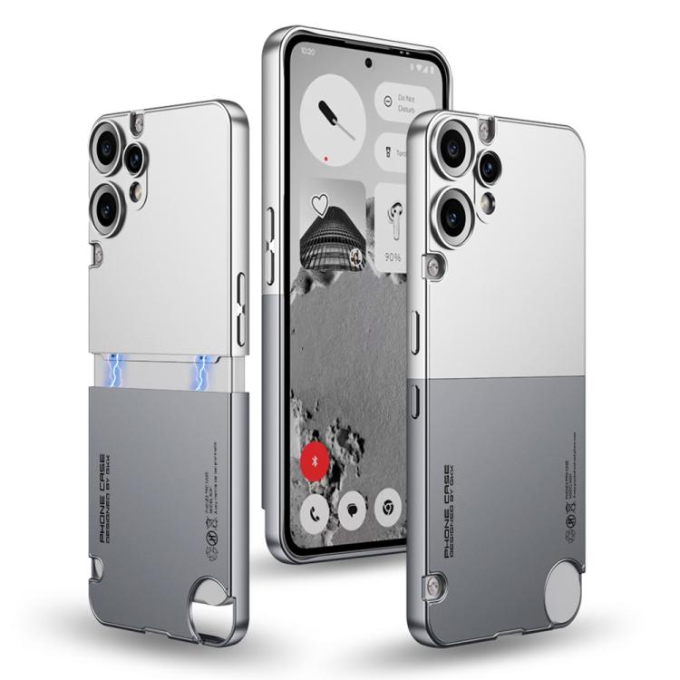 

For Nothing CMF Phone 2 Pro GKK Mortise-Tenon Connection Contrast Color Shockproof Phone Case(White Grey)