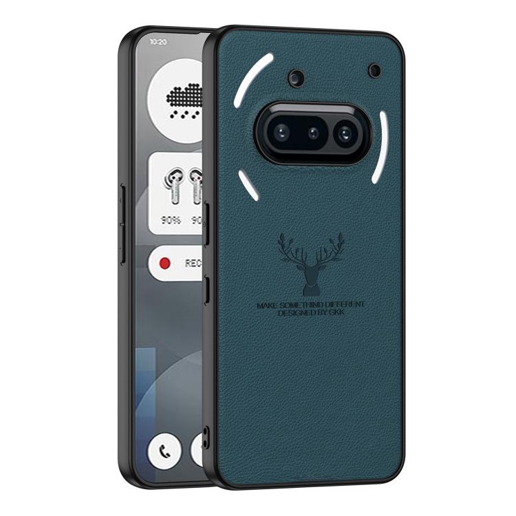 

For Nothing Phone 3a GKK Skin Feel Leather Elk Phone Case(Forest Green)