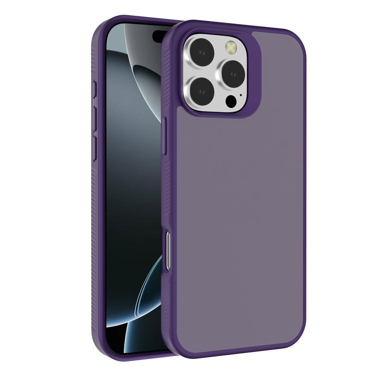 

For iPhone 16 Pro Kalebol Frosted PC Hybrid TPU Phone Case(Dark Purple)