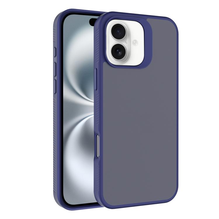 

For iPhone 16 Kalebol Frosted PC Hybrid TPU Phone Case(Blue)