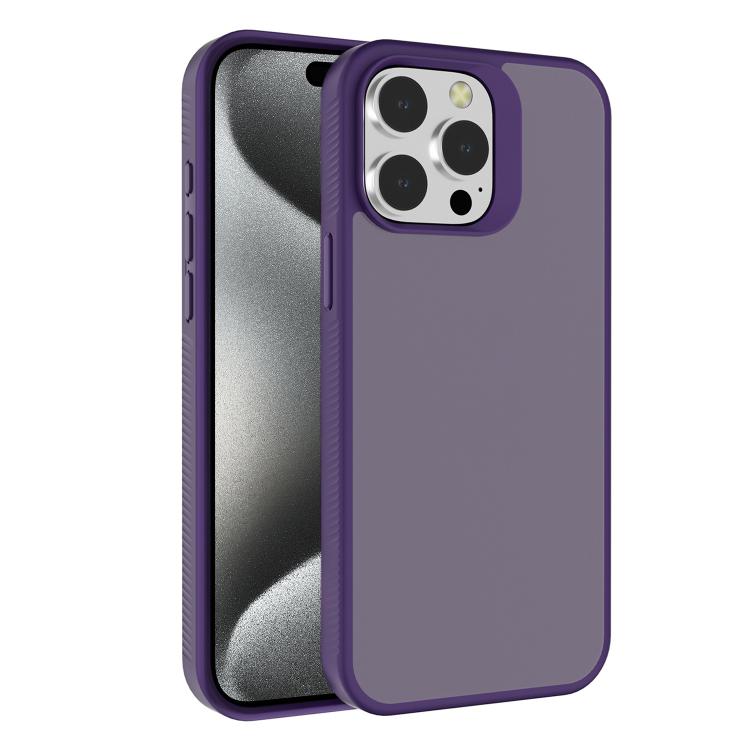 

For iPhone 15 Pro Kalebol Frosted PC Hybrid TPU Phone Case(Dark Purple)