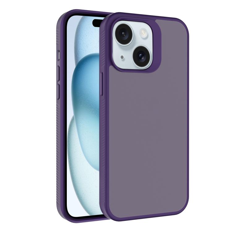 

For iPhone 15 Kalebol Frosted PC Hybrid TPU Phone Case(Dark Purple)