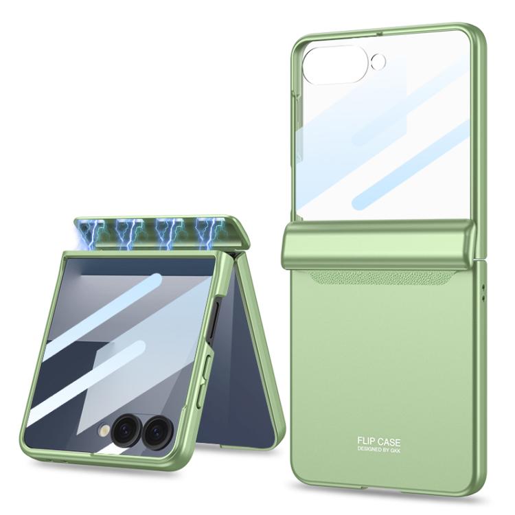 

For Samsung Galaxy Z Flip7 5G GKK Integrated HD Film Magnetic Full Coverage Flip Phone Case(Matcha Green)