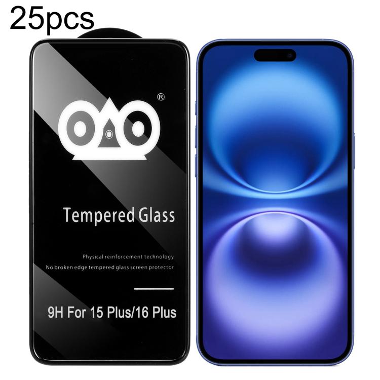 

For iPhone 16 Plus / 15 Plus 25pcs Shockproof Anti-breaking Edge Airbag Tempered Glass Film