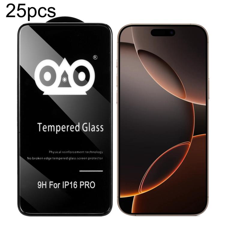 

For iPhone 16 Pro 25pcs Shockproof Anti-breaking Edge Airbag Tempered Glass Film