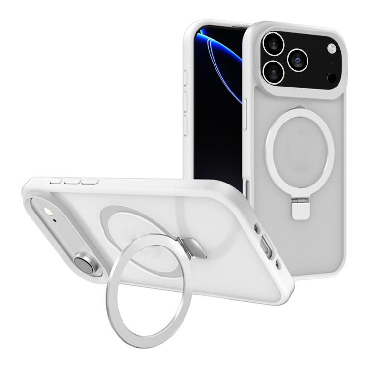 

For iPhone 17 Pro Max Kalebol Frosted MagSafe Holder PC Phone Case(White)
