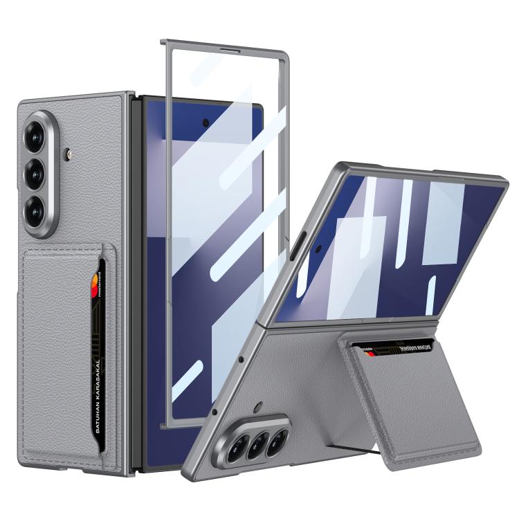 

For Samsung Galaxy Z Fold7 5G GKK Integrated Ultra-thin Leather Phone Case with Card Slots(Grey)