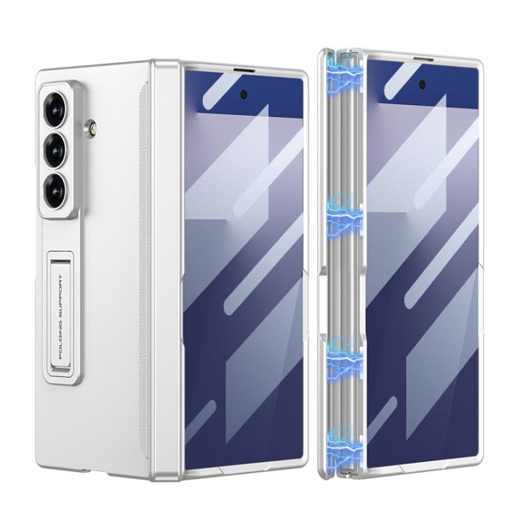 

For Samsung Galaxy Z Fold7 5G GKK Integrated HD Film Magnetic Folding Full Cover Phone Case(Silver)