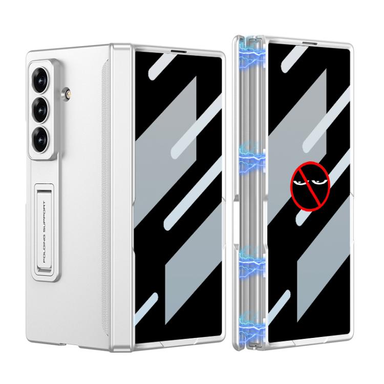 

For Samsung Galaxy Z Fold7 5G GKK Integrated Privacy Film Magnetic Folding Full Cover Phone Case(Silver)