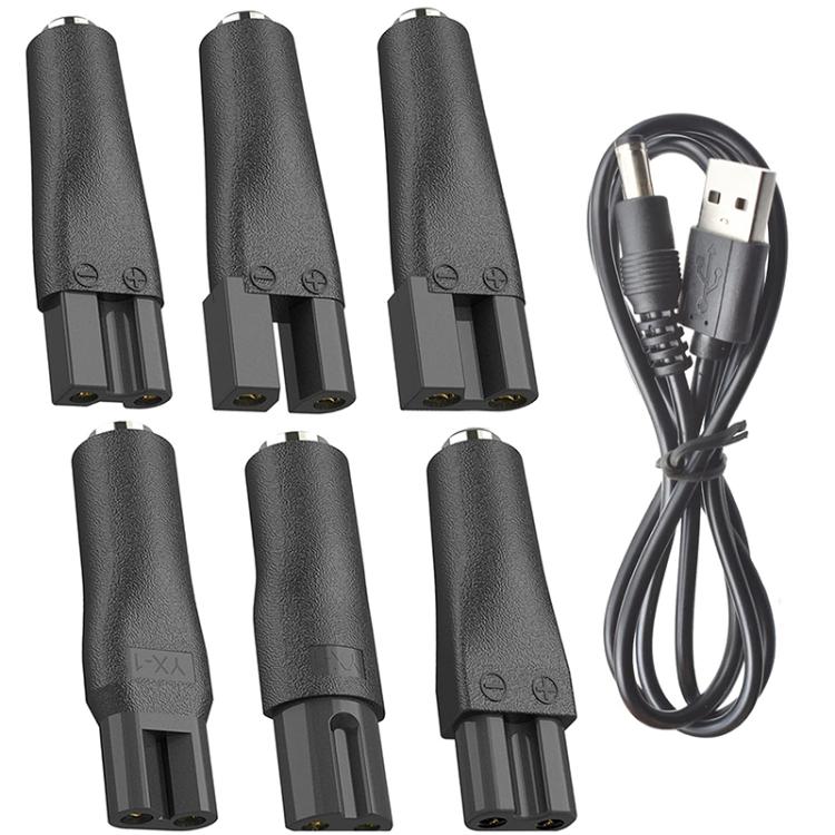 

7pcs / Set DC 5.5 x 2.1mm Female to Shaver Interface Charging Adapter Converter