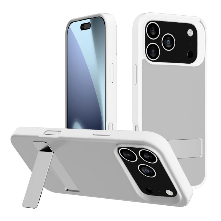 

For iPhone 17 Pro Max Kalebol Frosted Holder PC Hybrid TPU Phone Case(White)