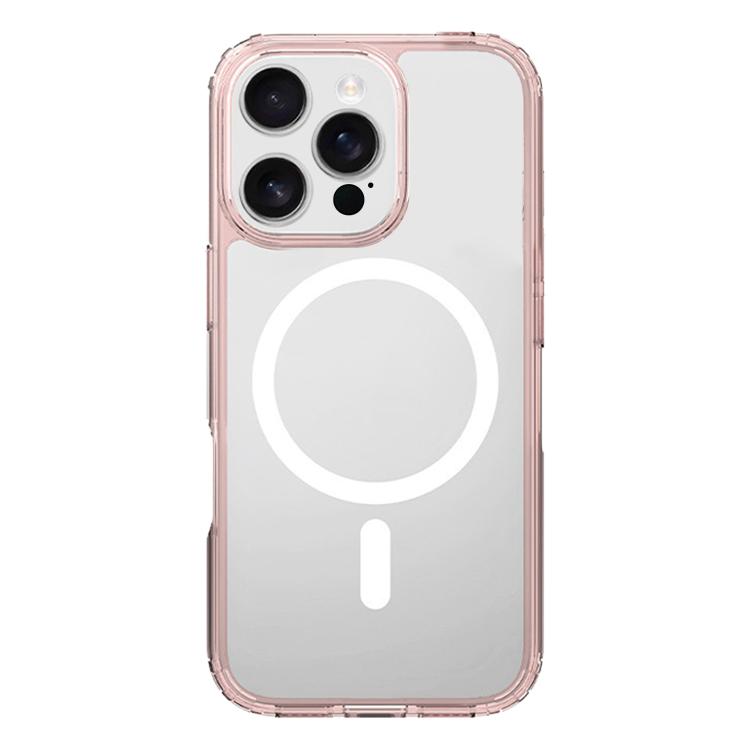 

For iPhone 16 Pro Max Kalebol Clear MagSafe PC Hybrid TPU Shockproof Phone Case(Pink)
